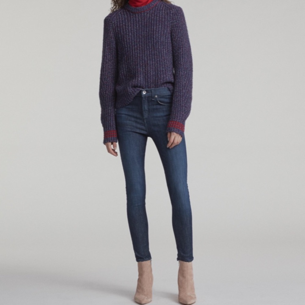 Rag & Bone High Rise Ankle Skinny Coated Sz 32 NWT